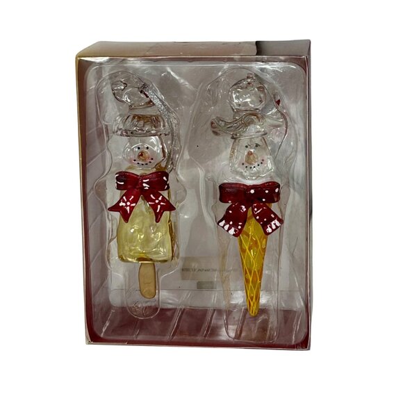 Christmas Ornaments -‎ Set Of 2 Snowman on Ice Cream Cone & Popsicle - Picture 4 of 7